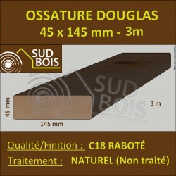 *[TRIO-1022] Bois d'Ossature / Bastaing MBOC 45x185 Douglas C18 Sec 2,50 m