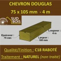 Chevron 75x105mm Douglas Naturel Sec Raboté Qualité Charpente 4m
