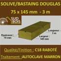 Solive / Bastaing 75x145 Douglas Autoclave Marron Sec Raboté Qualité Charpente 3m