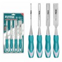 Coffret 4 Ciseaux à bois TOTAL 4 Largeurs : 6 / 12 / 19 / 25 mm