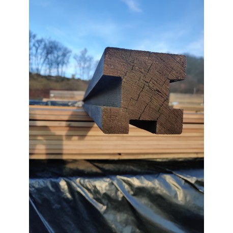 *DESTOCK Lot Poteau Rainuré 3R Pin Autoclave Marron Classe 4 89x89mm 2.40m déclassé