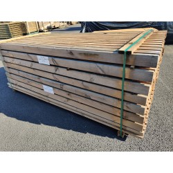 *DESTOCK Lot Poteau Rainuré 3R Pin Autoclave Marron Classe 4 89x89mm 2.40m déclassé