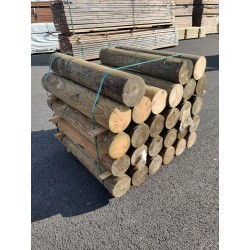 * DESTOCK Lot de Rondin Bois Rond Fraisé Pin Imprégné Traité Autoclave Classe 4