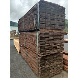 *DESTOCK Planche à Emboîtement Déclassé 28x185 Douglas Raboté Traité Autoclave Marron 3m
