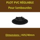 60 Plots PVC Réglables à Vérin pour Lambourdes Terrasse H25/40mm