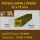 Chevron 75x75mm Sapin/Épicéa Traité Classe 2 Jaune