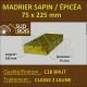 Madrier 75x225mm Sapin/Épicéa Traité Classe 2 Jaune