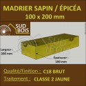 * ↕ ◙ Madrier 100x200 Sapin / Épicéa Classe 2 Jaune (à la palette)