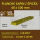 Planche 40x100mm Sapin/Épicéa Traité Classe 2 Jaune