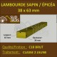 Lambourde 38x63mm Sapin/Épicéa Traité Classe 2 Jaune