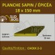 Planche 18x150 mm Sapin / Épicéa Brut Non Traité