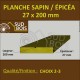 Planche 27x200 mm Sapin / Épicéa Brut Non Traité