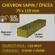 Chevron 75x110 Sapin / Épicéa Brut Traité Classe 2 jaune