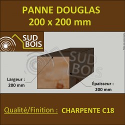 ↕ Panne / Poutre / Poteau 200x200 Douglas prix au mètre