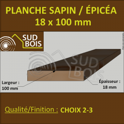 * 308 Planches Voliges 18x100 Résineux Brut Traité Cl. 2 Jaune 5m