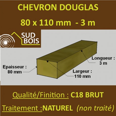 *Palette de 30 Chevrons 80x100 Douglas Naturel Brut 3M