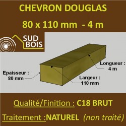 * Palette de 40 Chevrons 80x110 Douglas Naturel Brut 4M