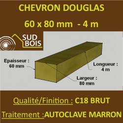 * Palette de 70 Chevrons 60x80 Douglas Autoclave Marron Brut 4M