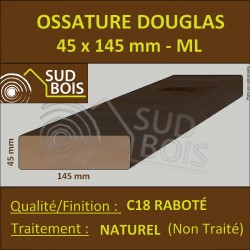 Montant / Bois Ossature 45x145 Sec Raboté Douglas Naturel Prix / ml