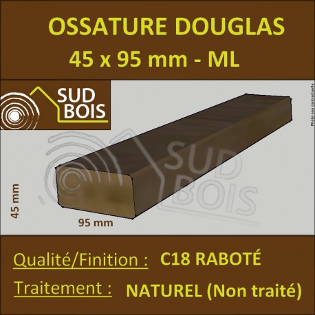 Montant / Bois Ossature 45x95 Sec Raboté Douglas Naturel Prix / ml