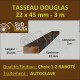 Tasseau / Claire Voie 22x45 Douglas Choix 1-2 Autoclave Marron 3m