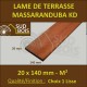 Lame de Terrasse Massaranduba KD 20x140 mm Lisse Prix au m²