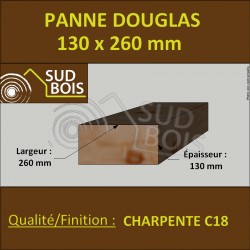 ↕ Panne / Poutre 130x260 Douglas Charpente C18 prix au mètre