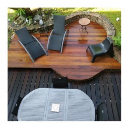 Lame Terrasse Cumaru Rouge KD 21x145 Lisse Grande Longueur Prix au m²