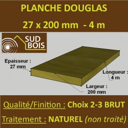 * ◙ Planche 27x200 Douglas Naturel Choix 2-3 Brut 4M