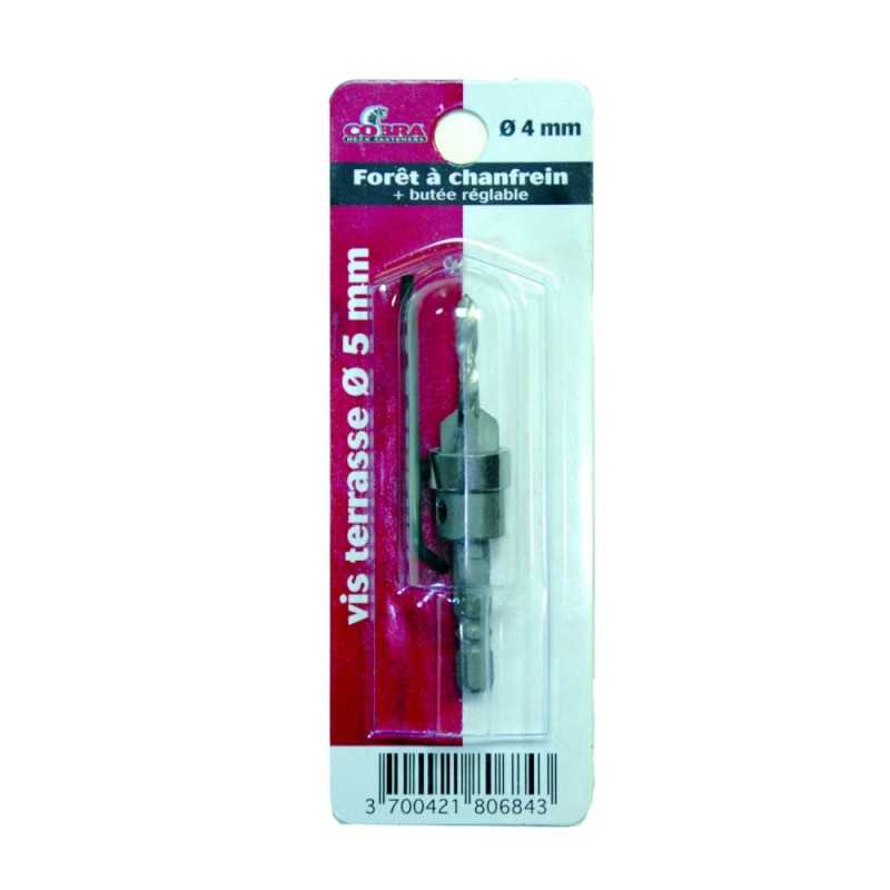 Jeu De 10 Fraises à Bois Avec Clé Hexagonale - Diamètres 2.8/3/3.2/3.5/4 Mm - Pour Vissage à Fleur