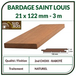 Lame de Bardage Bois St Louis 21x125 Douglas Naturel 2ème Choix 3m