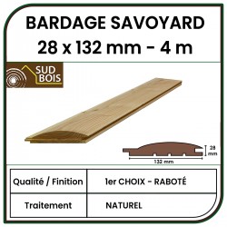 ♦ ◙ Lame de Bardage Bois Savoyard 28x132 Douglas Naturel Raboté 1er Choix 4m