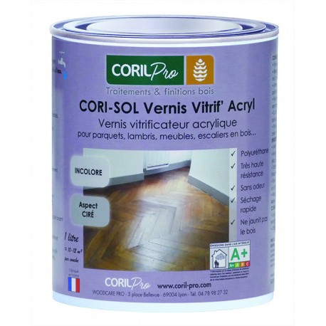Vernis Vitrificateur Vitrif'Acryl CORI-SOL Qualité Environnement CORIL Pro Aspect Ciré