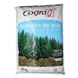 * Palette de 70 Sacs COGRA de 15 kilos soit 1.050 Tonne de Granulés de Bois DIN + Livraison Gratuite Zone A1